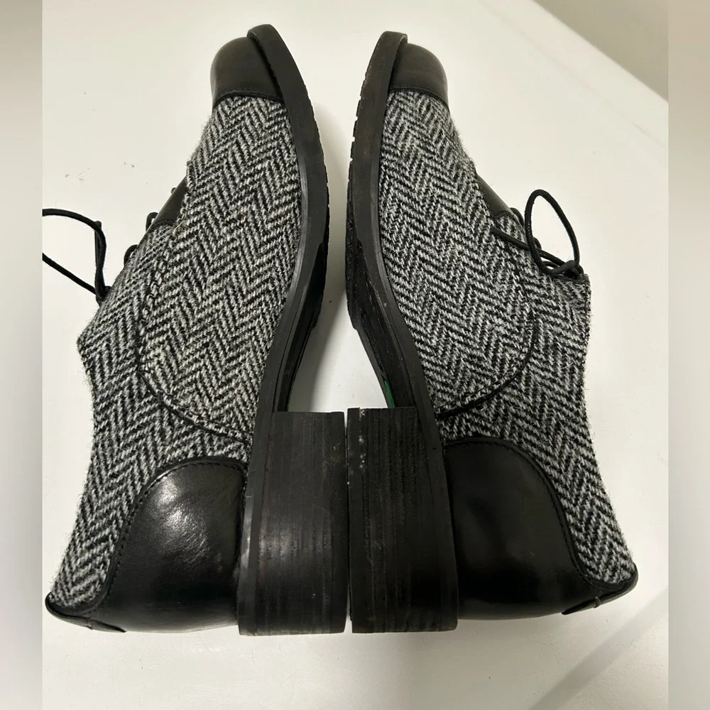 Timberland Harris Tweed Oxford Shoes Black Gray Size 10